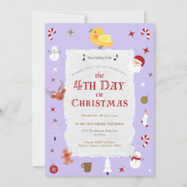 Schattigee vierde dag van de traditionele kerstpar kaart