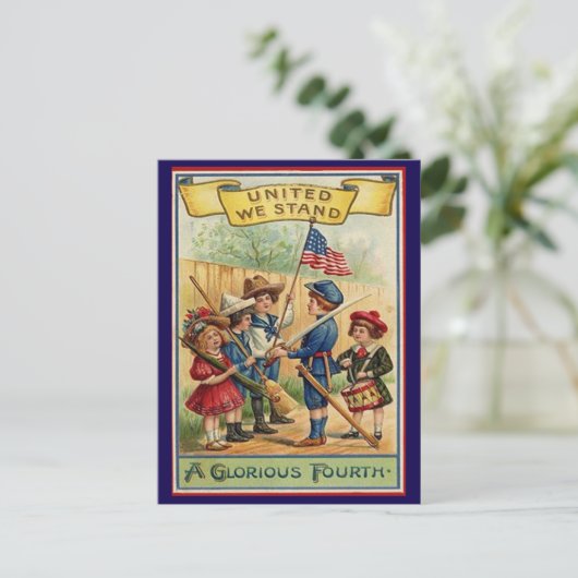 Schattigee  Vierde Juli Patriottisch Briefkaart (Staand voorkant)