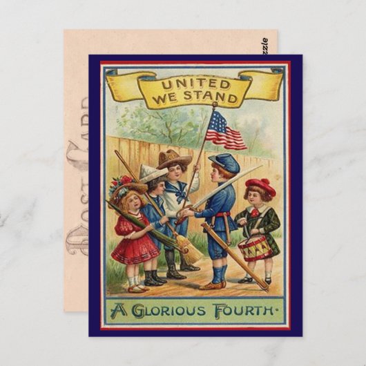 Schattigee Vierde Juli Patriottisch Briefkaart (Voorkant / Achterkant)