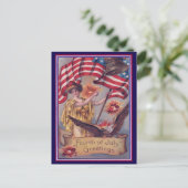 Schattigee Vierde Juli Patriottische Lady Liberty Briefkaart (Staand voorkant)