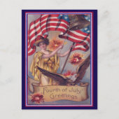 Schattigee Vierde Juli Patriottische Lady Liberty Briefkaart (Voorkant)