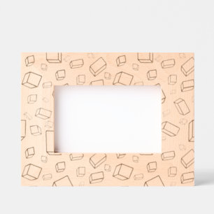 Schattigee Vierkante Blok Patroon Kinder Foto Gegraveerde Lijstjes