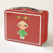 Schattigee Vietnamese "Xin Chào!" Rode lunchbox (Voorkant)