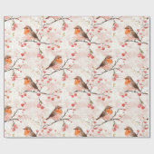 Schattigee vinkenvogel op besneeuwde winterboom &  cadeaupapier (Vlak)