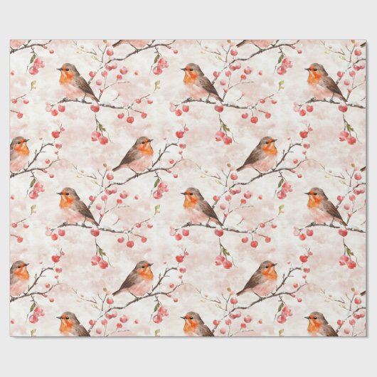 Schattigee vinkenvogel op besneeuwde winterboom &  cadeaupapier (Vlak)