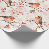 Schattigee vinkenvogel op besneeuwde winterboom &  cadeaupapier (Hoek)