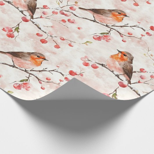 Schattigee vinkenvogel op besneeuwde winterboom &  cadeaupapier (Hoek)