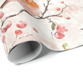 Schattigee vinkenvogel op besneeuwde winterboom &  cadeaupapier (Rol Hoek)