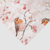 Schattigee vinkenvogel op besneeuwde winterboom & tissuepapier (Detail)