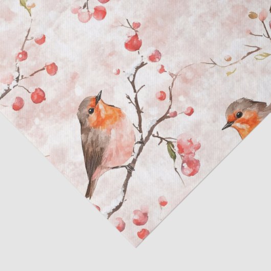 Schattigee vinkenvogel op besneeuwde winterboom &  tissuepapier (Detail)