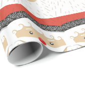 Schattigee Vintage 1950 Santa Face Christmas Cadeaupapier (Rol Hoek)