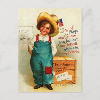 Schattigee Vintage 4 juli Briefkaart