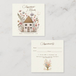 Schattigee Vintage Bloemenhuis Caregiver Services Afsprakenkaartje
