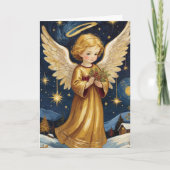 Schattigee Vintage Christmas Angel aangepaste teks Kaart (Voorkant)