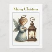 Schattigee Vintage Christmas Angel Briefkaart (Voorkant)