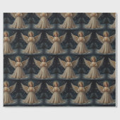 Schattigee Vintage Christmas Angel Cadeaupapier (Vlak)