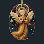 Schattigee Vintage Christmas Angel Custom Bericht Keramisch Ornament<br><div class="desc">Vier de magie van het seizoen met onze betoverende kerstkaart met een prachtig vintage beeld van een engel. Deze kaart legt prachtig de essentie van een retro-vakantie vast en brengt een vleugje nostalgie naar uw feestelijke groeten. Het elegante ontwerp toont een klassieke kerstengel, die warmte en vrede uitstraalt, waardoor het...</div>