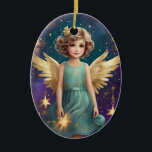 Schattigee Vintage Christmas Angel Keramisch Ornament<br><div class="desc">Deel de vreugde van het seizoen met onze elegante vintage kerstkaart met een prachtig engelenontwerp. Perfect voor het verspreiden van feestvreugde, deze kaart vangt de tijdloze geest van Kerstmis en de warmte van saamhorigheid. Of je nu een groet stuurt voor kerstavond of je geliefden een geweldig adventseizoen wenst, deze kaart...</div>