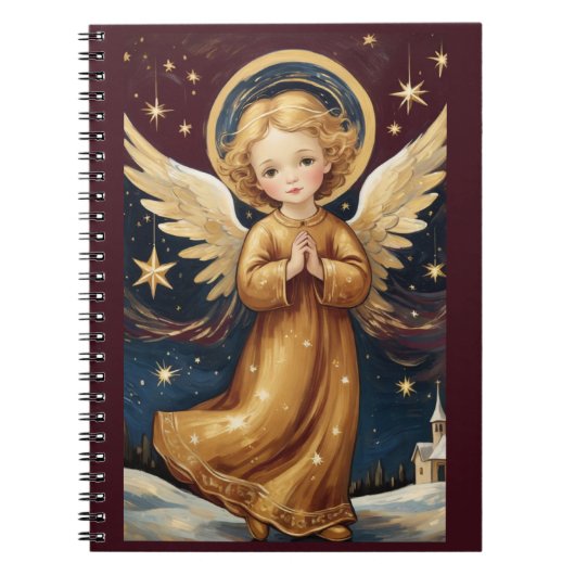 Schattigee Vintage Christmas Angel Notitieboek (Voorkant)