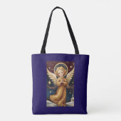Schattigee Vintage Christmas Angel Tote Bag (Achterkant)
