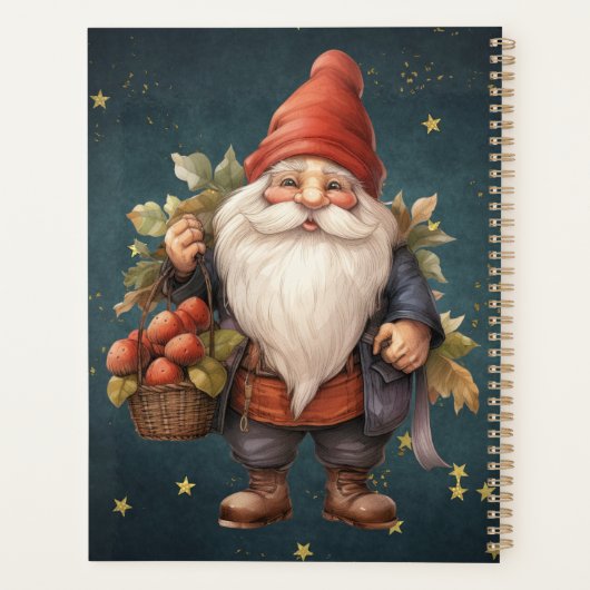Schattigee vintage kerst gnoom planner (Achterkant)