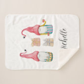 Schattigee vintage kerstcadeau gnoom sherpa deken (Voorkant (horizontaal))