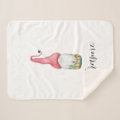 Schattigee vintage kerstgnoom sherpa deken (Voorkant (horizontaal))