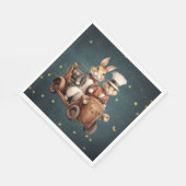 Schattigee vintage kerstkonijnen servet (Hoek)