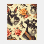 Schattigee Vintage Schnauzer Fleece Deken (Voorkant)