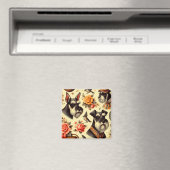 Schattigee Vintage Schnauzer Magneet (Insitu (Vaatwasser))