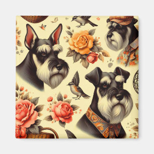 Schattigee Vintage Schnauzer Magneet