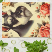 Schattigee Vintage Schnauzer Theedoek (Gevouwen)