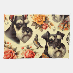 Schattigee Vintage Schnauzer Theedoek