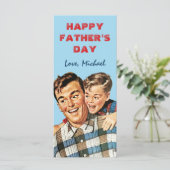Schattigee Vintage van Son Happy Vaderdag Groet (Staand voorkant)