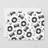 Schattigee Vinyl Record en Cassettebandje Retro Mu Bedankkaart (Achterkant)