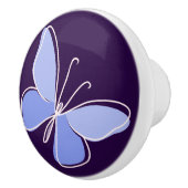 Schattigee Violet Blauwe Vlinder Doodle Keramische Knop (Rechts)