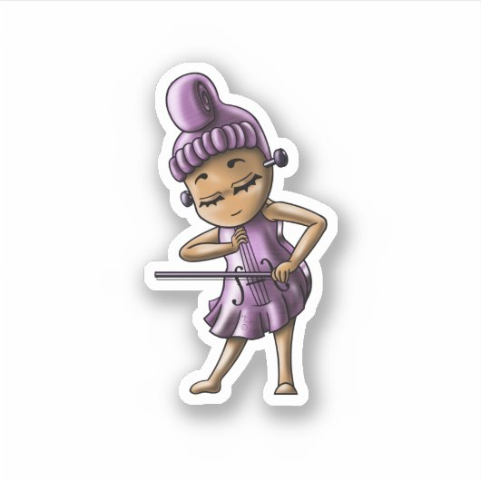 Schattigee Vioolviool Klassiek Sticker (Voorkant)