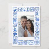 Schattigee vis Hand getrokken Sweet Beach Custom F Save The Date (Achterkant)