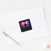 Schattigee Vis Kissing Hart Aquarium Aquarist Vierkante Sticker (Envelop)