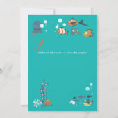 Schattigee vis octopus bubbels onder het zee foto kaart (Achterkant)