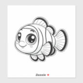 Schattigee vis vinyl sticker (Vel)