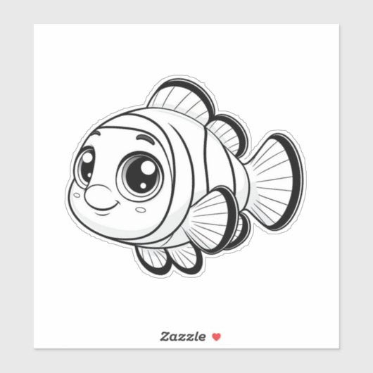 Schattigee vis vinyl sticker (Vel)