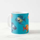 Schattigee vis Zee leven Ocean Blue gepersonalisee Koffiemok (Voorkant links)