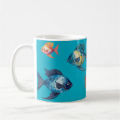 Schattigee vis Zee leven Ocean Blue gepersonalisee Koffiemok (Links)