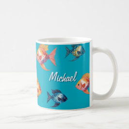 Schattigee vis Zee leven Ocean Blue gepersonalisee Koffiemok