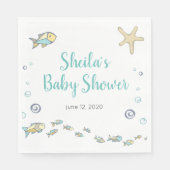 Schattigee vis Zee thema Baby shower Servet (Voorkant)