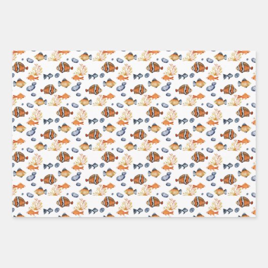 Schattigee visliefhebbers tegelpatroon inpakpapier vel (Voorkant)