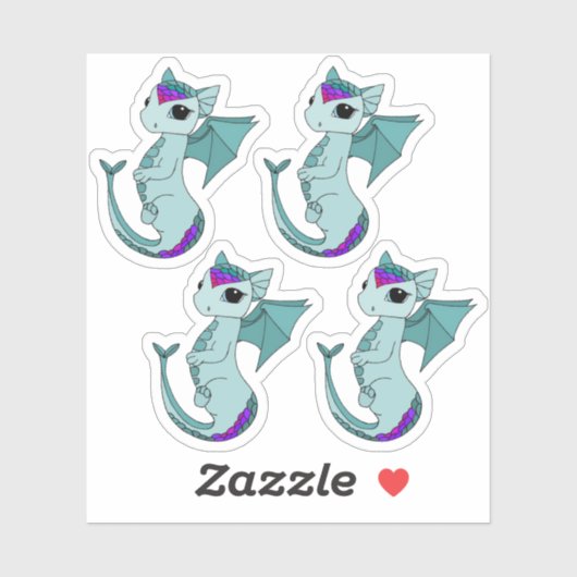 Schattigee Vissen Dragon ontwerp zodiac sticker (Vel)