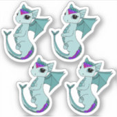 Schattigee Vissen Dragon ontwerp zodiac sticker (Voorkant)