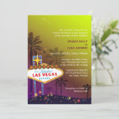 Schattigee Viva Las Vegas bruiloft Kaart (Staand voorkant)